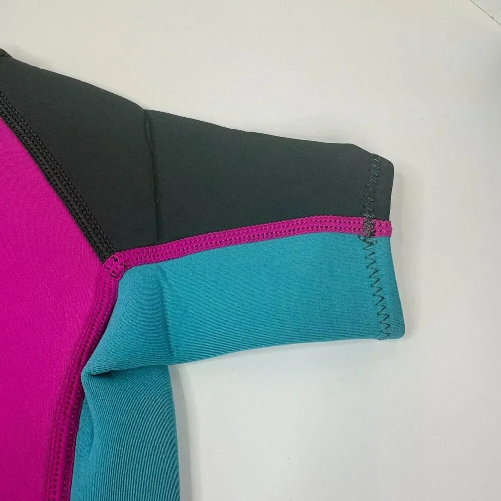 O'Neill Toddler Size 1Reactor-2 2mm Short Sleeve Spring Wetsuit Berry/Light Aqua